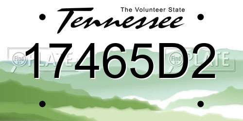 17465D2 Tennessee License Plate