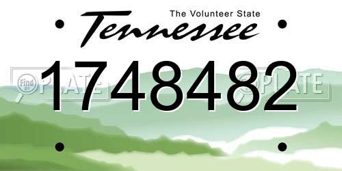 1748482 Tennessee License Plate