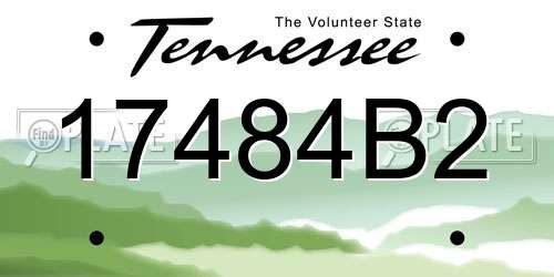 17484B2 Tennessee License Plate