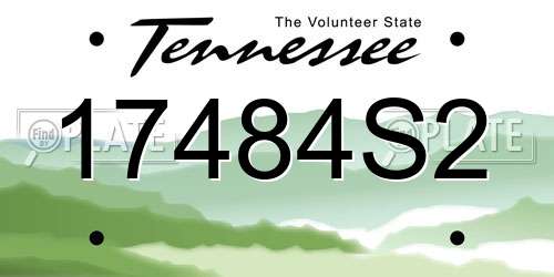 17484S2 Tennessee License Plate
