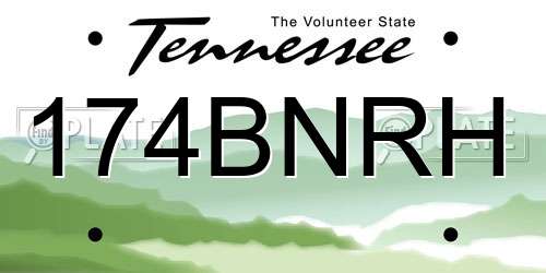 174BNRH Tennessee License Plate