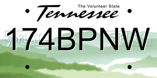 174BPNW Tennessee License Plate