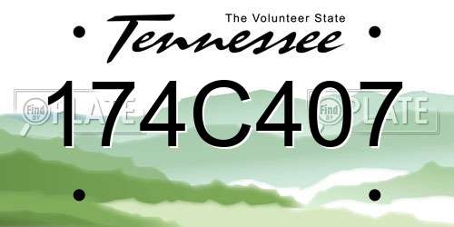 174C407 Tennessee License Plate