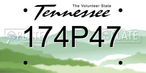 174P47 Tennessee License Plate