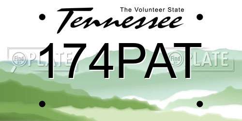 174PAT Tennessee License Plate