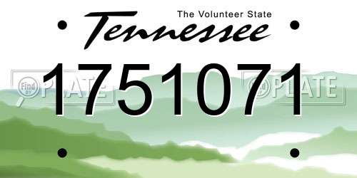 1751071 Tennessee License Plate