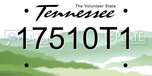 17510T1 Tennessee License Plate