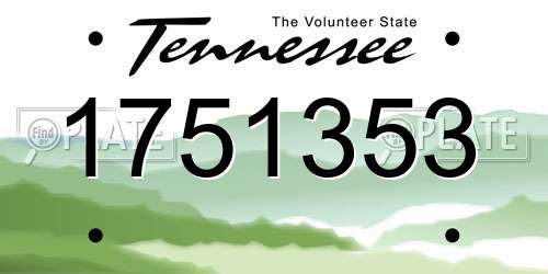 1751353 Tennessee License Plate