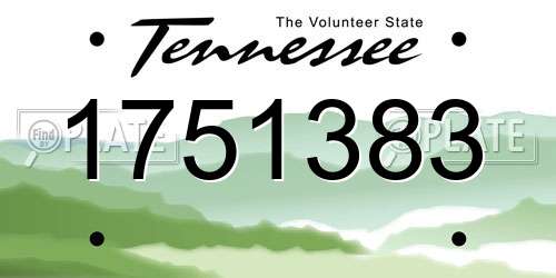 1751383 Tennessee License Plate