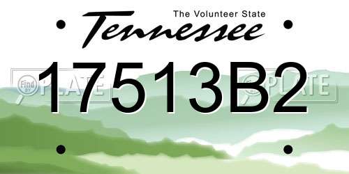 17513B2 Tennessee License Plate