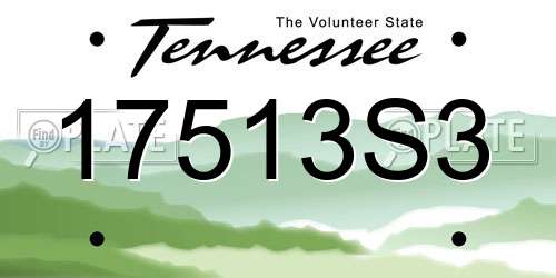17513S3 Tennessee License Plate