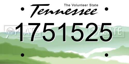 1751525 Tennessee License Plate