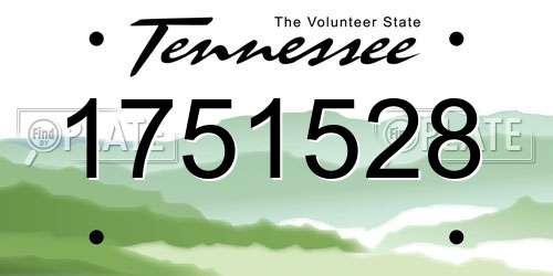 1751528 Tennessee License Plate