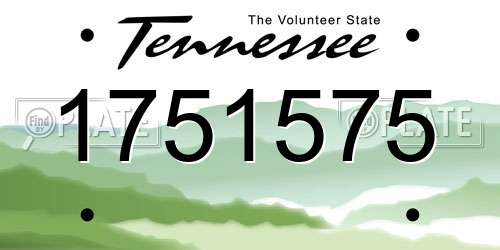 1751575 Tennessee License Plate