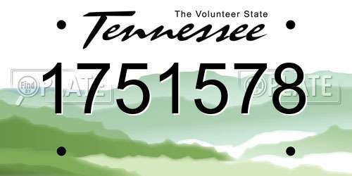1751578 Tennessee License Plate