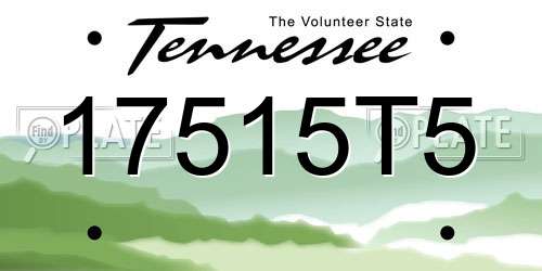 17515T5 Tennessee License Plate