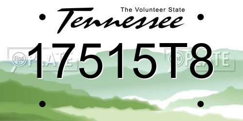 17515T8 Tennessee License Plate