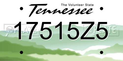 17515Z5 Tennessee License Plate