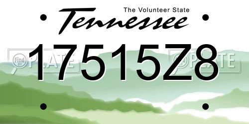 17515Z8 Tennessee License Plate