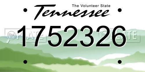 1752326 Tennessee License Plate