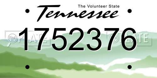 1752376 Tennessee License Plate