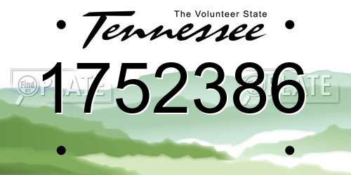 1752386 Tennessee License Plate