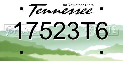 17523T6 Tennessee License Plate