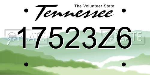 17523Z6 Tennessee License Plate