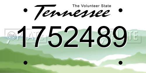 1752489 Tennessee License Plate