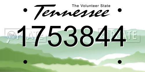 1753844 Tennessee License Plate