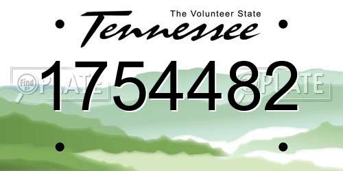 1754482 Tennessee License Plate