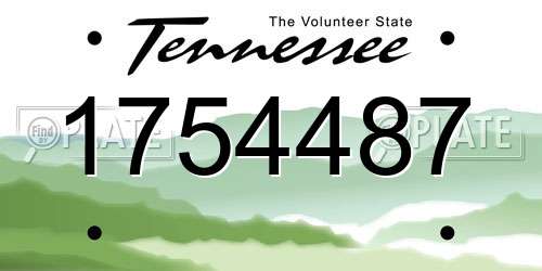 1754487 Tennessee License Plate