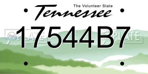 17544B7 Tennessee License Plate