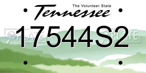 17544S2 Tennessee License Plate