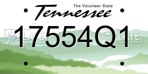 17554Q1 Tennessee License Plate