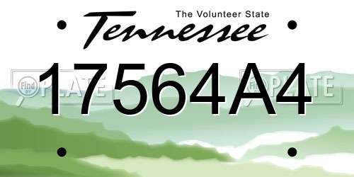 17564A4 Tennessee License Plate