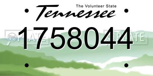 1758044 Tennessee License Plate