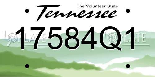 17584Q1 Tennessee License Plate