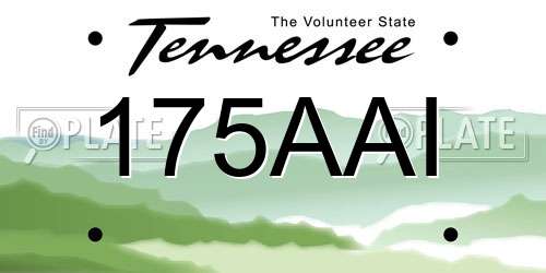 175AAI Tennessee License Plate