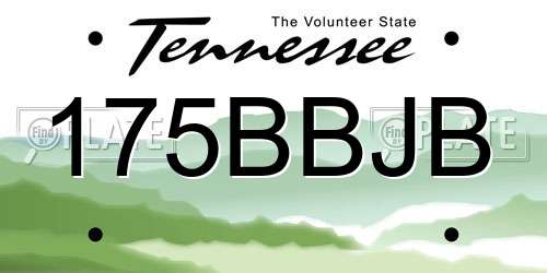 175BBJB Tennessee License Plate
