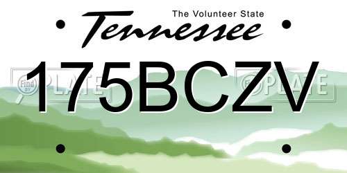 175BCZV Tennessee License Plate
