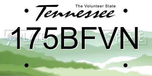 175BFVN Tennessee License Plate