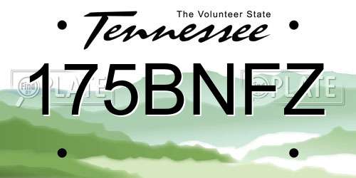 175BNFZ Tennessee License Plate