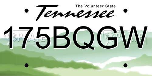 175BQGW Tennessee License Plate
