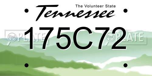 175C72 Tennessee License Plate