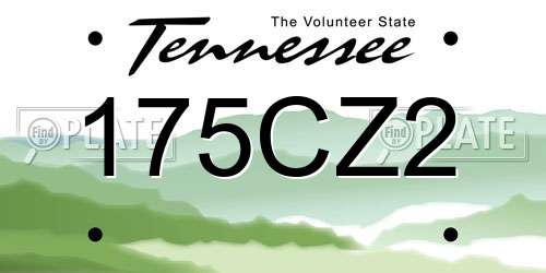175CZ2 Tennessee License Plate
