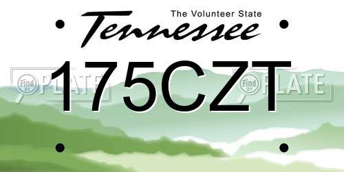 175CZT Tennessee License Plate