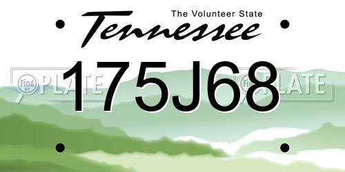 175J68 Tennessee License Plate