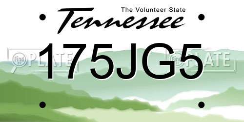 175JG5 Tennessee License Plate