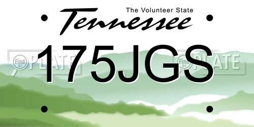 175JGS Tennessee License Plate